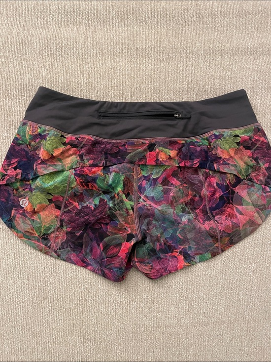 lululemon athletica Pants - lululemon athletica Floral Print Athletic Shorts in Black and Multicolor